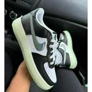 5Y | 6.5 WOMEN'S NIKE AIR FORCE ONE AF1 LEATHER WHITE / BLACK FV5529-103